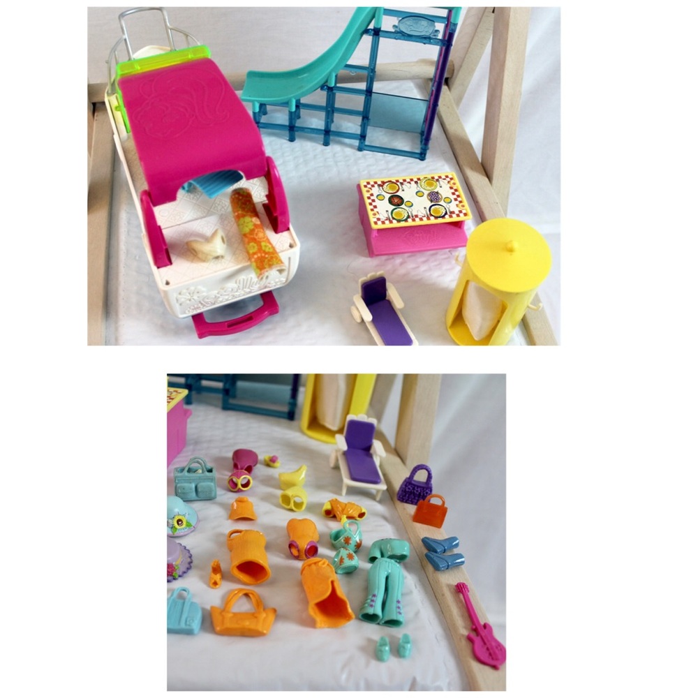 Lot Of Polly Pocket Dolls, Party Boat, Accessories